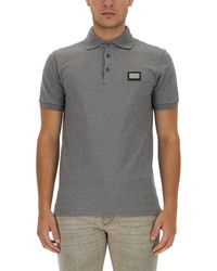 Dolce & Gabbana - Cotton Pique Polo - Lyst