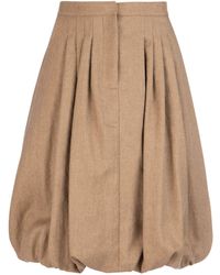 Burberry Pleated Bubble Hem Skirt - Brown