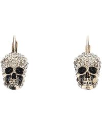 Alexander McQueen Pave Skull Earrings - Metallic