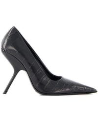 Ferragamo - Eva Embossed Pointed Toe Pumps - Lyst