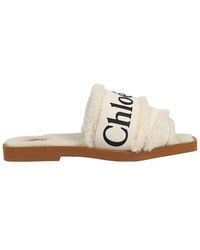 Chloé - Woody Shearling Flat Sandals - Lyst