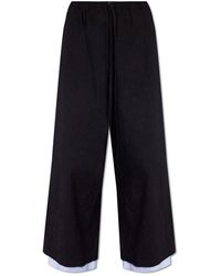 Yohji Yamamoto - High-waist Wide-leg Drawstring Trousers - Lyst