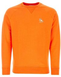 Maison Kitsuné - Orange Cotton Sweatshirt - Lyst
