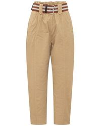 Pinko - Striped Belt High-waist Trousers - Lyst