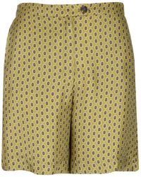 Max Mara Fuoco Printed Silk Shorts - Yellow