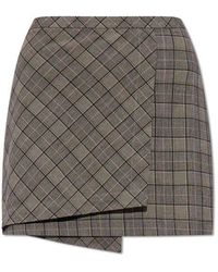 Ganni - Checked Mini Skirt, - Lyst