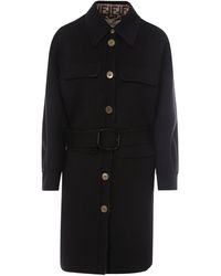 Fendi Straight-cut Trench Coat - Black