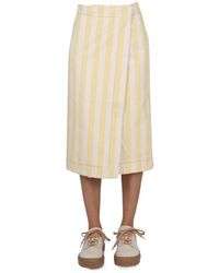 Sunnei - Striped Midi Skirt - Lyst