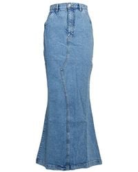 Moschino - Jeans Logo Patch Denim Skirt - Lyst