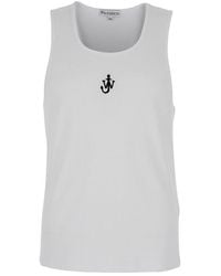 JW Anderson - Jw Anderson Sleeveless Top With Logo Embroidery On The Front - Lyst