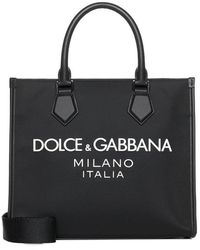 Dolce & Gabbana - Logo Canvas Shopping Bag - Lyst