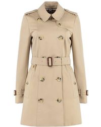 Burberry Heritage Chelsea Short Trench Coat - Natural