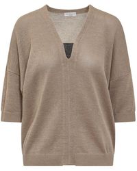Brunello Cucinelli - V-neck Knitted Top - Lyst