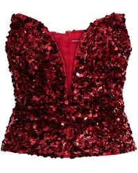 Self-Portrait - Sequin Off-Shoulder Top - Lyst