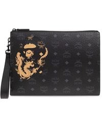 MCM - X Bape Dragon Detailed Monogram Printed Clutch Bag - Lyst