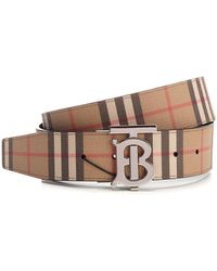 Burberry Logo Plaque Vintage Check Belt - Multicolour