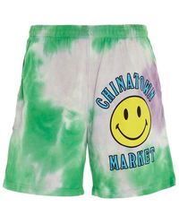 Chinatown Market Tie-dyed Bermuda Shorts - Green