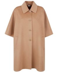 Aspesi - Armholes Straight Hem Cape - Lyst