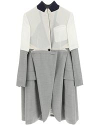Sacai Asymmetric Coat - Grey