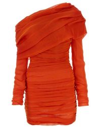 Saint Laurent - Ruched One-shoulder Dress - Lyst
