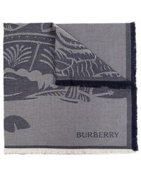 Burberry - Scarf With Logo Pattern, - Lyst