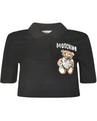 Moschino - Bear Cropped Polo Shirt - Lyst