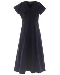 Aspesi - Short-sleeved V-neck Dress - Lyst