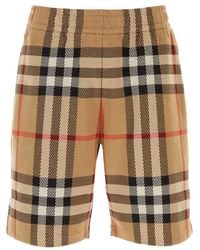 Burberry - Embroidered Cotton Bermuda Shorts - Lyst