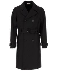 Valentino - Double-breasted Belted Coat - Lyst