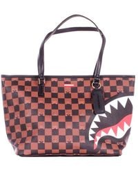 Sprayground - Logo Detailed Checked Top Handle Bag - Lyst