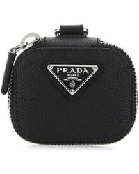 Prada - Embellished Leather Airpods Case - Lyst