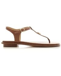 Michael Kors - Leather Sandal With Logo - Lyst
