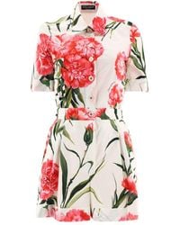 Dolce & Gabbana - Floral-printed Short-sleeved Playsuit - Lyst