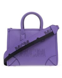 MCM - München Mini Top Handle Bag - Lyst