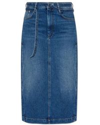 【送料&関税込】SportMax Casa Flared Denim Midi Skirt Max Mara Sportmax Casa Flared Denim Midi Skirt - Dresses