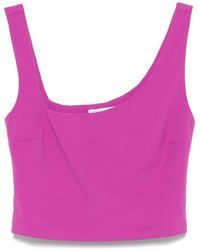 Patrizia Pepe - Scoop Neck Crop Top - Lyst