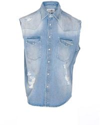 MM6 by Maison Martin Margiela - Denim Shirt - Lyst