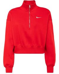 Nike - Phoenix Cropped Half-zipped Sweatshirt - Lyst