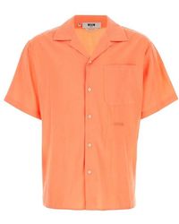 MSGM - Peach Viscose Blend Shirt - Lyst