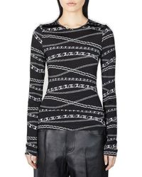 Rabanne - Chain-printed Long-sleeved Crewneck Top - Lyst