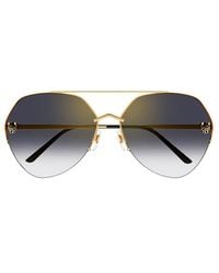 Cartier - Aviator Frame Sunglasses - Lyst