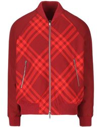 Burberry - Reversible Zipped Check-Printed Bomber Jacket - Lyst