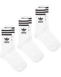 adidas Originals Mid Cut Crew Sock 3 Pack - White