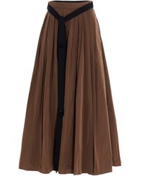 Max Mara Pleated Midi Skirt - Brown