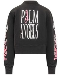 Palm Angels - Logo Printed Crewneck Sweatshirt - Lyst