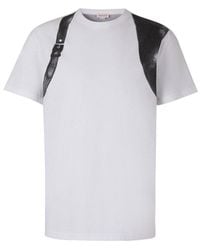 Alexander McQueen - Buckle-detail Panelled Crewneck T-shirt - Lyst