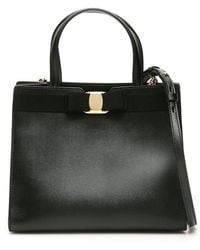 Ferragamo - Vara New Bag Black Leather - Lyst