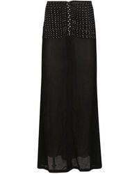 Rabanne - Embellished Ruched Long Skirt - Lyst