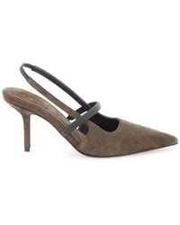 Brunello Cucinelli - Pointed Toe Slingback Pumps - Lyst