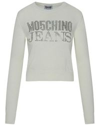 Moschino - Jeans Crystal-embellished Knit Jumper - Lyst